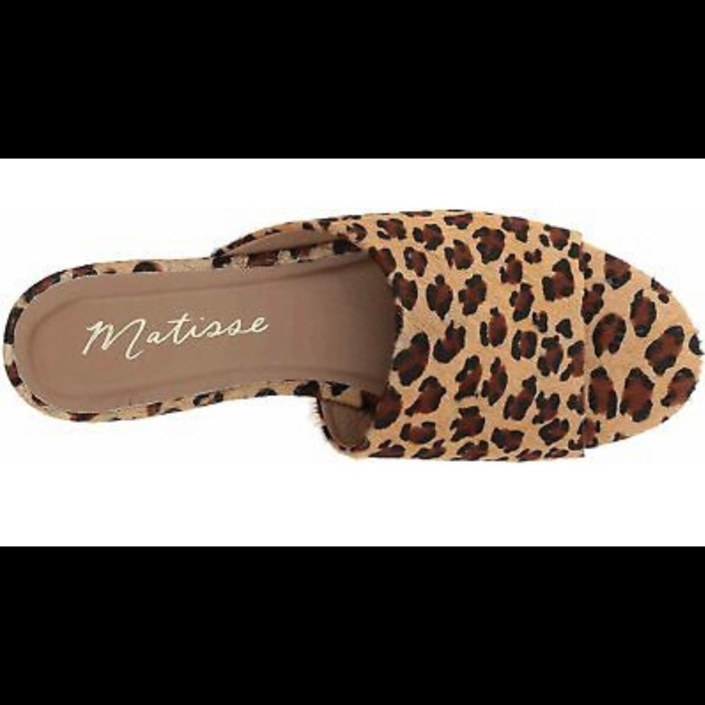 Matisse Lira Calf Hair Leopard Animal Print Slip on Sandal - Picture 4 of 13